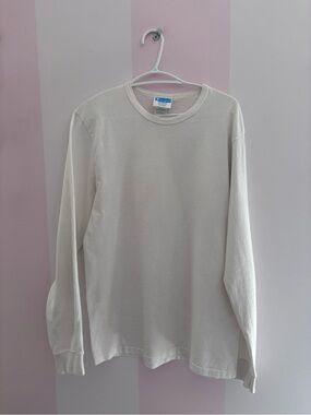 Champion White Long Sleeve Crewneck Tee